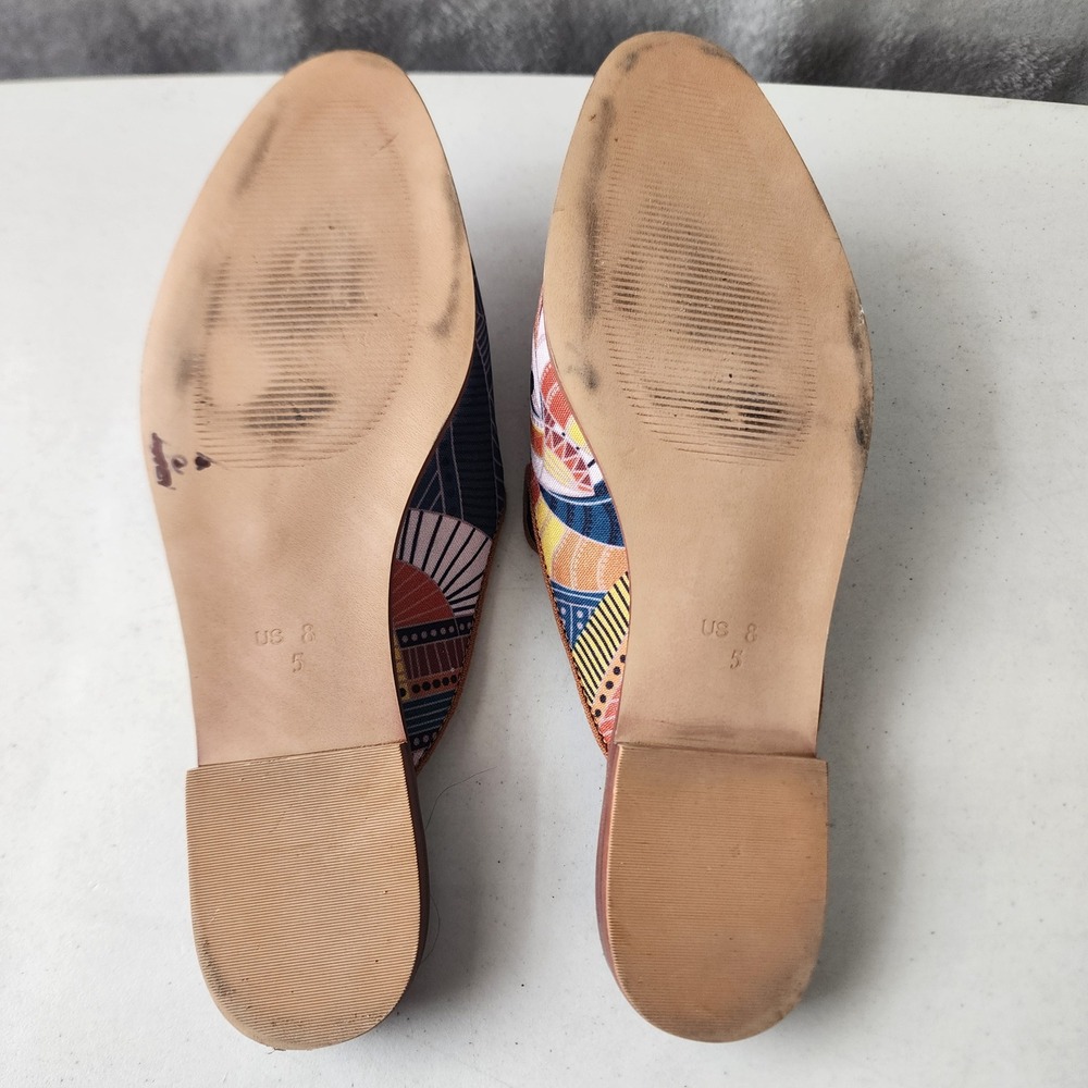 Inkkas Mule Shoes Womens 8.5 Abstract Print Handcrafted Pointed Toe Slide Cyprus - Picture 7 of 12